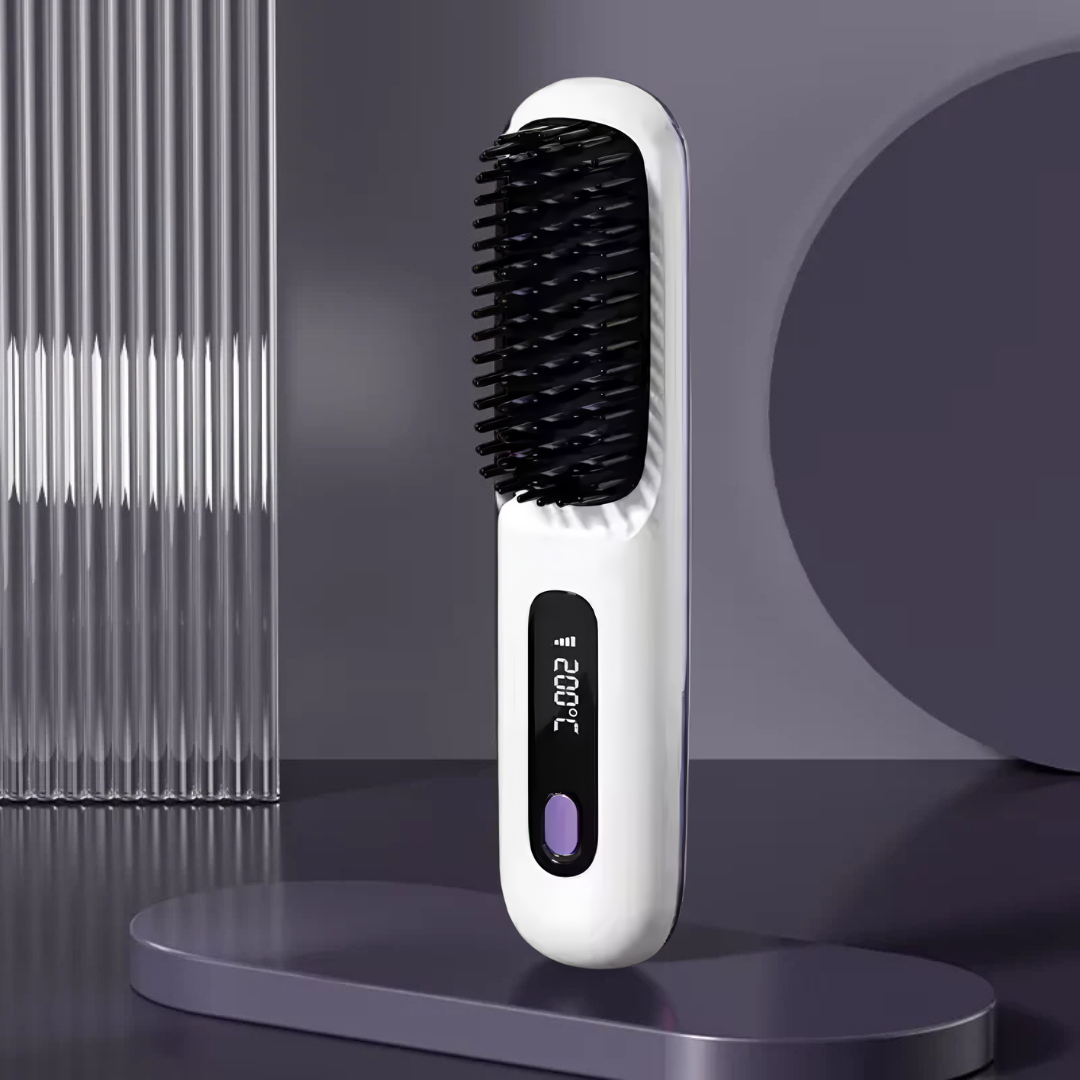 BloomBrushPro™ — Peine Alisador Portátil Inalámbrico Anti-Frizz