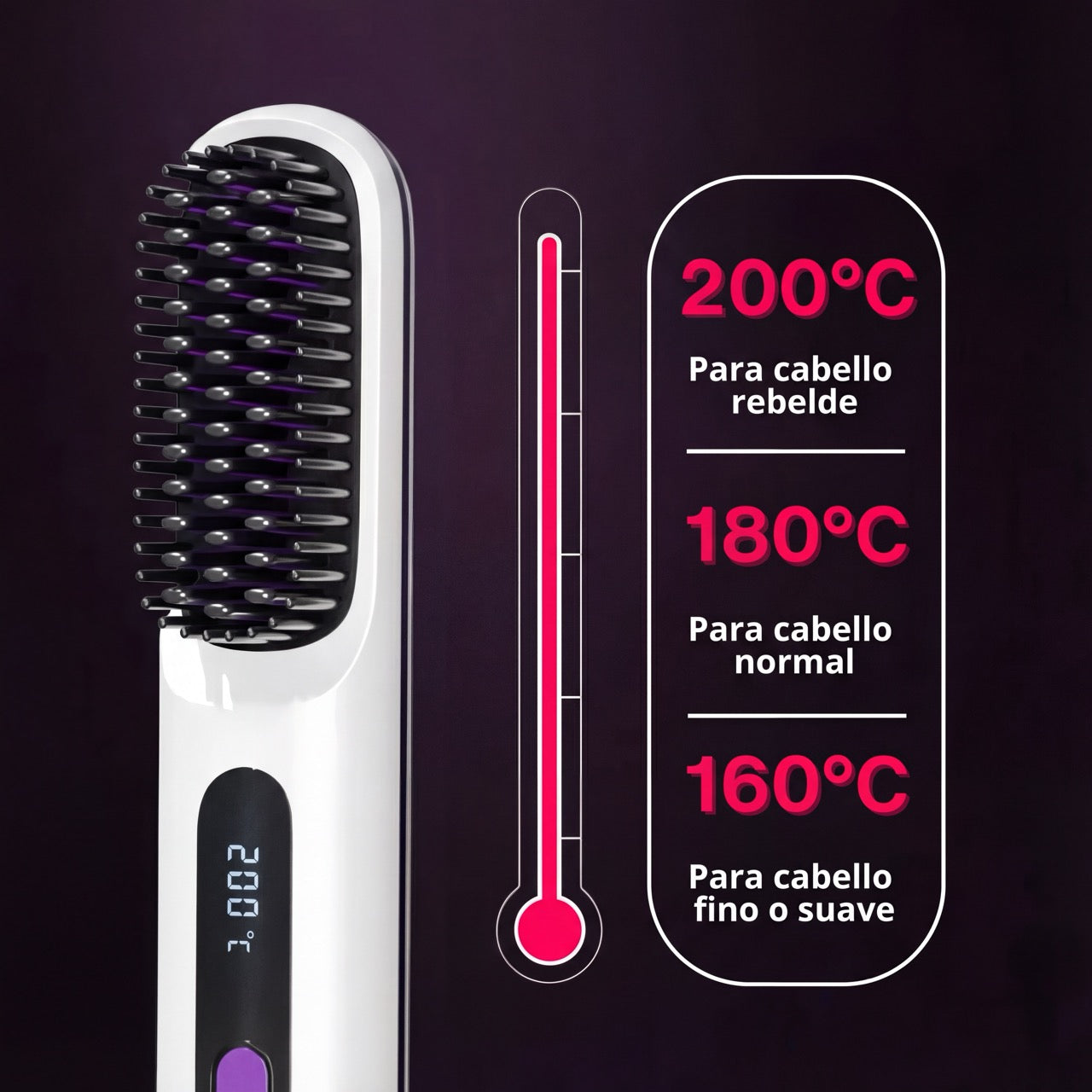 BloomBrushPro™ — Peine Alisador Portátil Inalámbrico Anti-Frizz