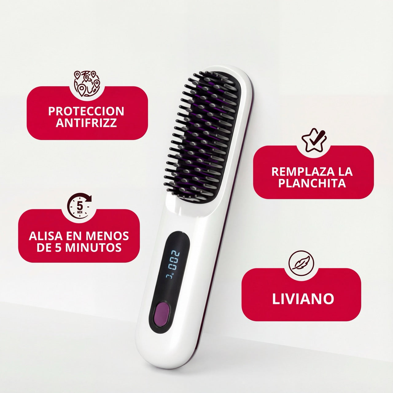 BloomBrushPro™ — Peine Alisador Portátil Inalámbrico Anti-Frizz