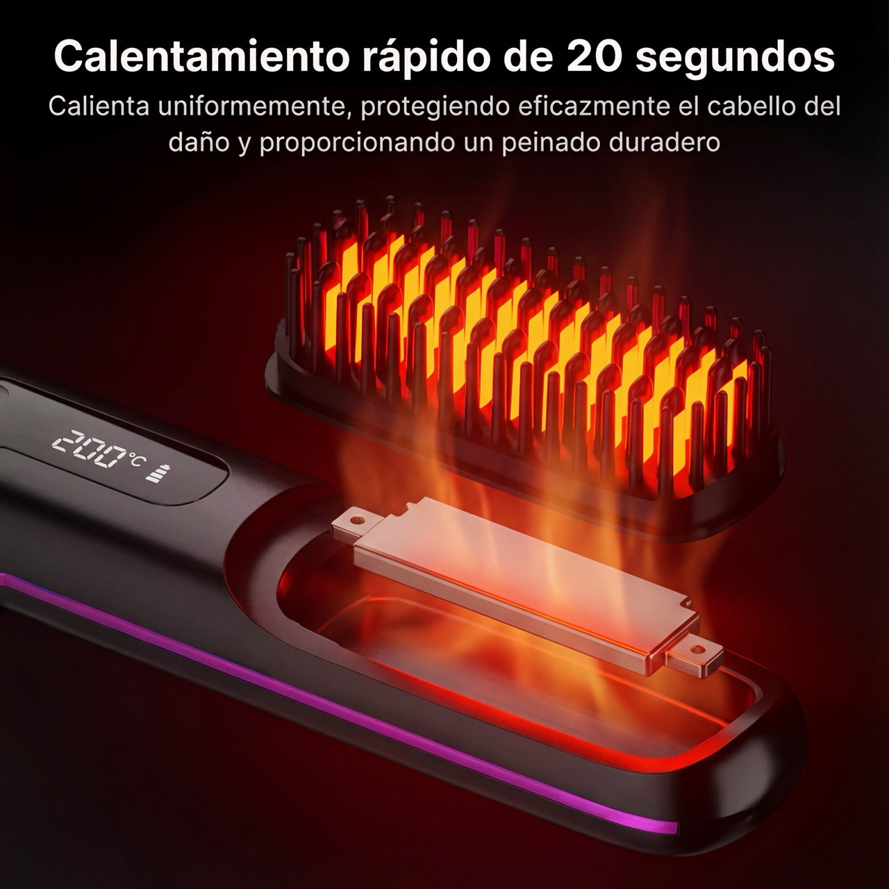 BloomBrushPro™ — Peine Alisador Portátil Inalámbrico Anti-Frizz